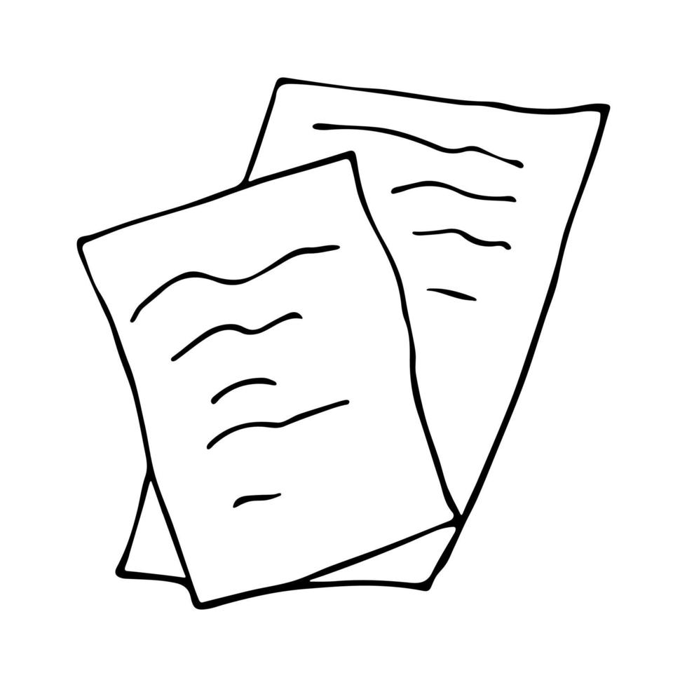vectorpapieren clipart. handgetekende kantoorbenodigdheden. voor print, web, ontwerp, decor, logo vector
