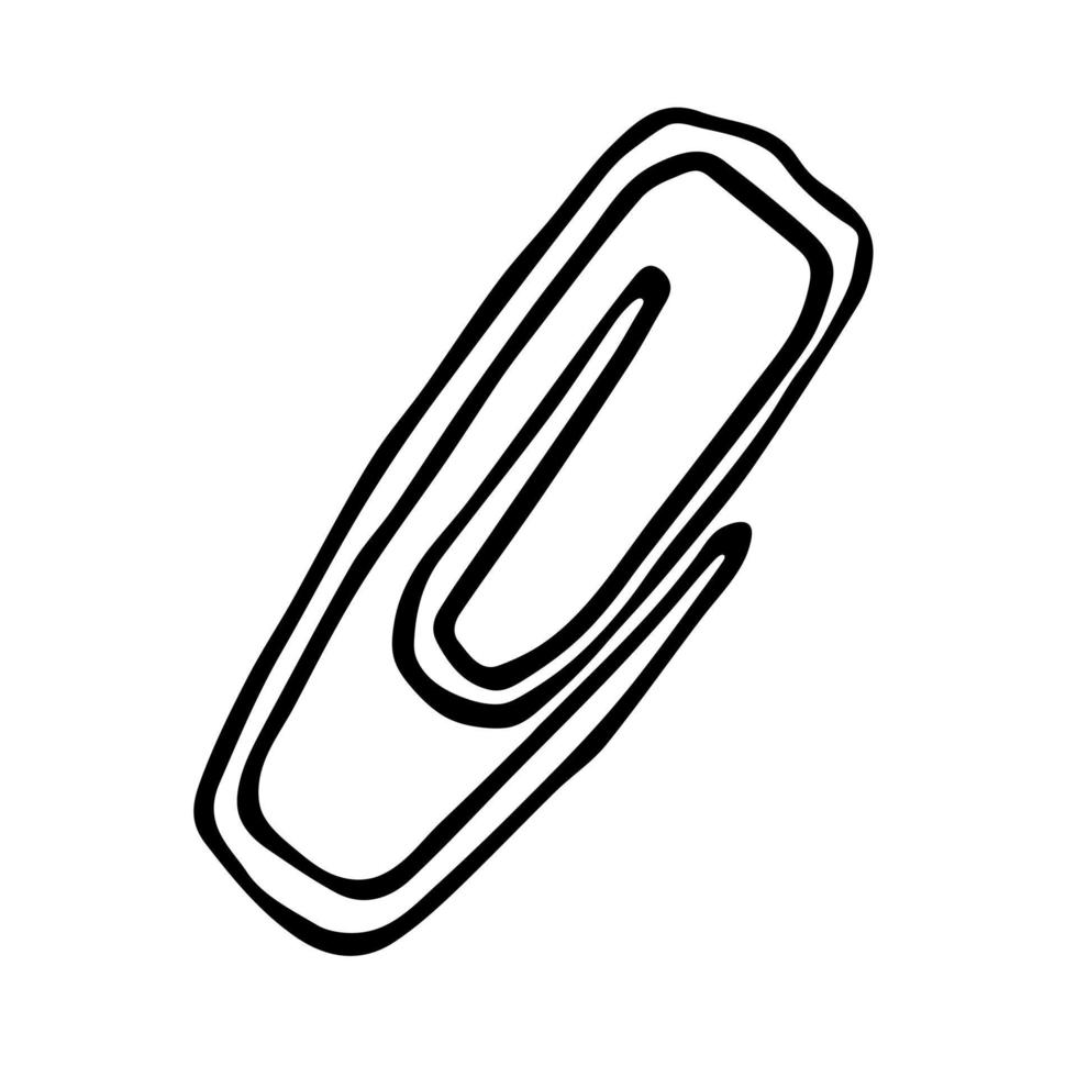 vector paperclip clipart. handgetekende kantoorbenodigdheden. voor print, web, ontwerp, decor, logo