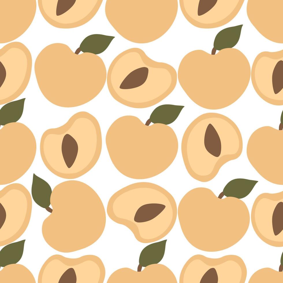 moderne abstracte minimalistische fruit abrikoos naadloze patroon achtergrond vector