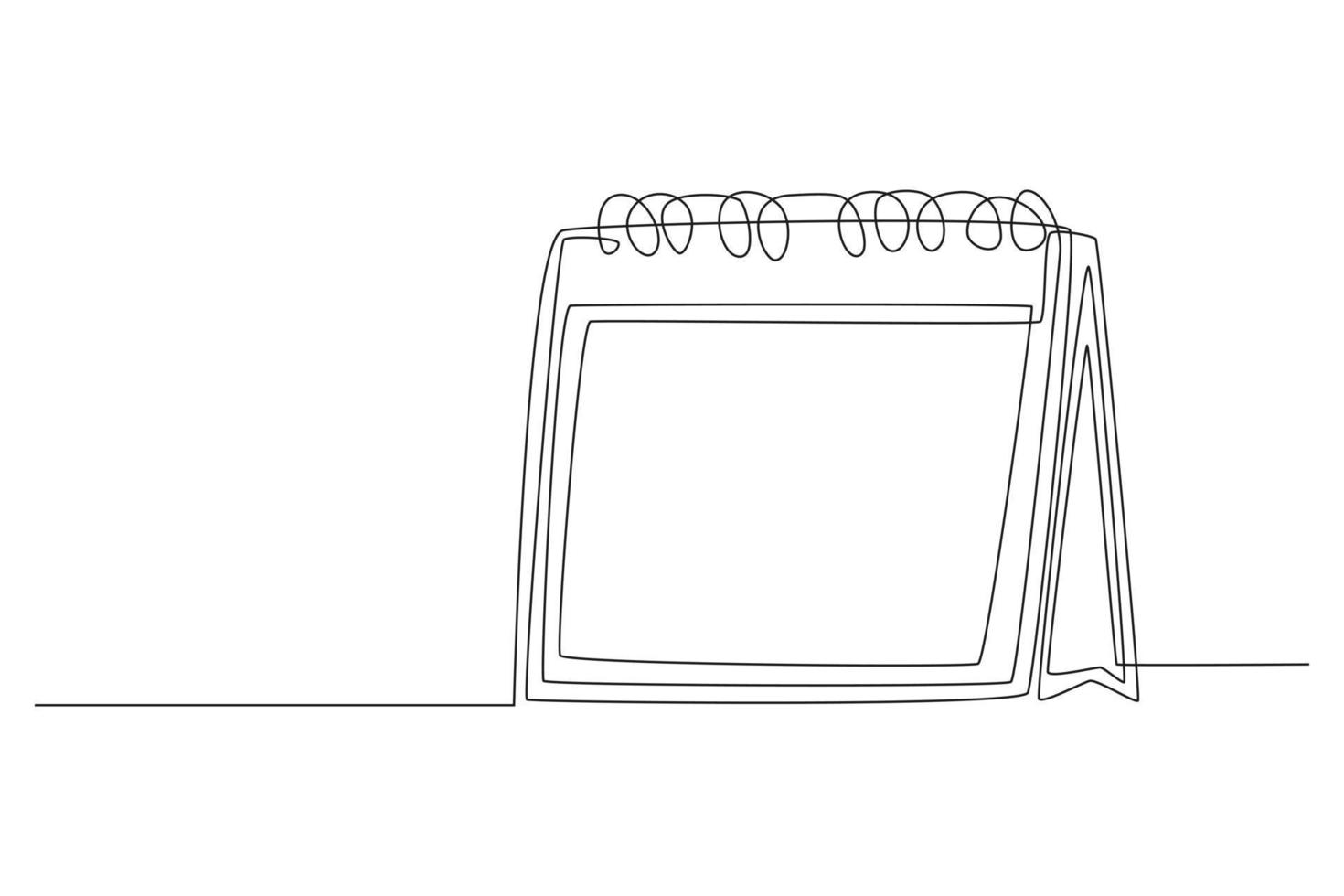 enkele één lijntekening staande kalenderpictogram. planning en planning concept. doorlopende lijn tekenen ontwerp grafische vectorillustratie. vector