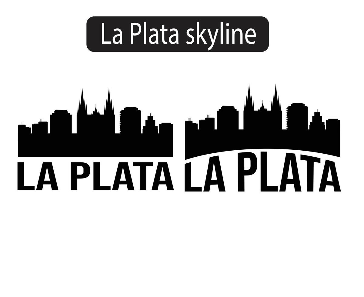 la plata stad skyline silhouet vectorillustratie vector