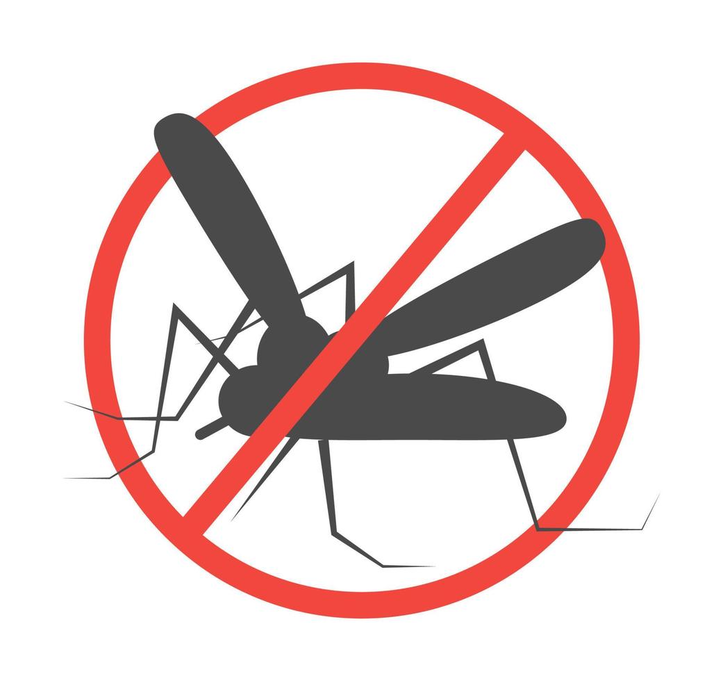 stop zika en malaria teken illustratie. insect preventie icoon. bescherming tegen insecten en gevaren muggen worden getoond. vector