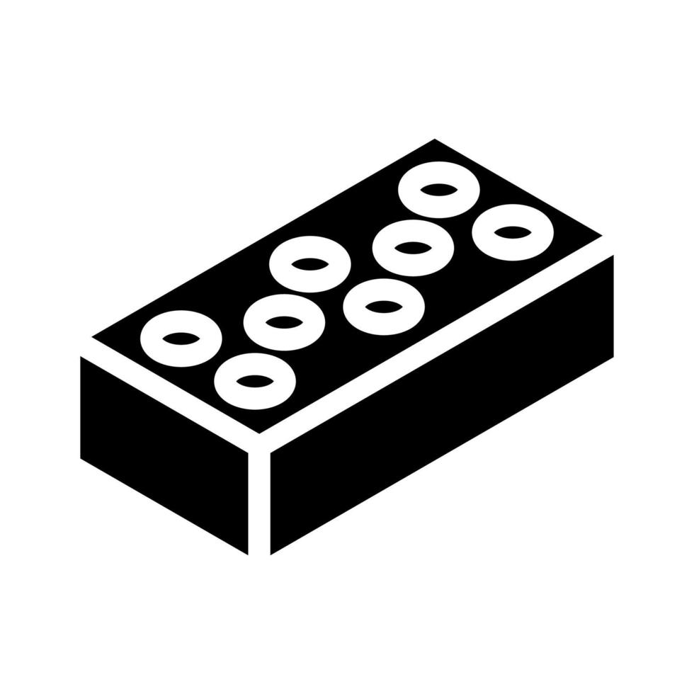 silicaat baksteen glyph pictogram vectorillustratie vector