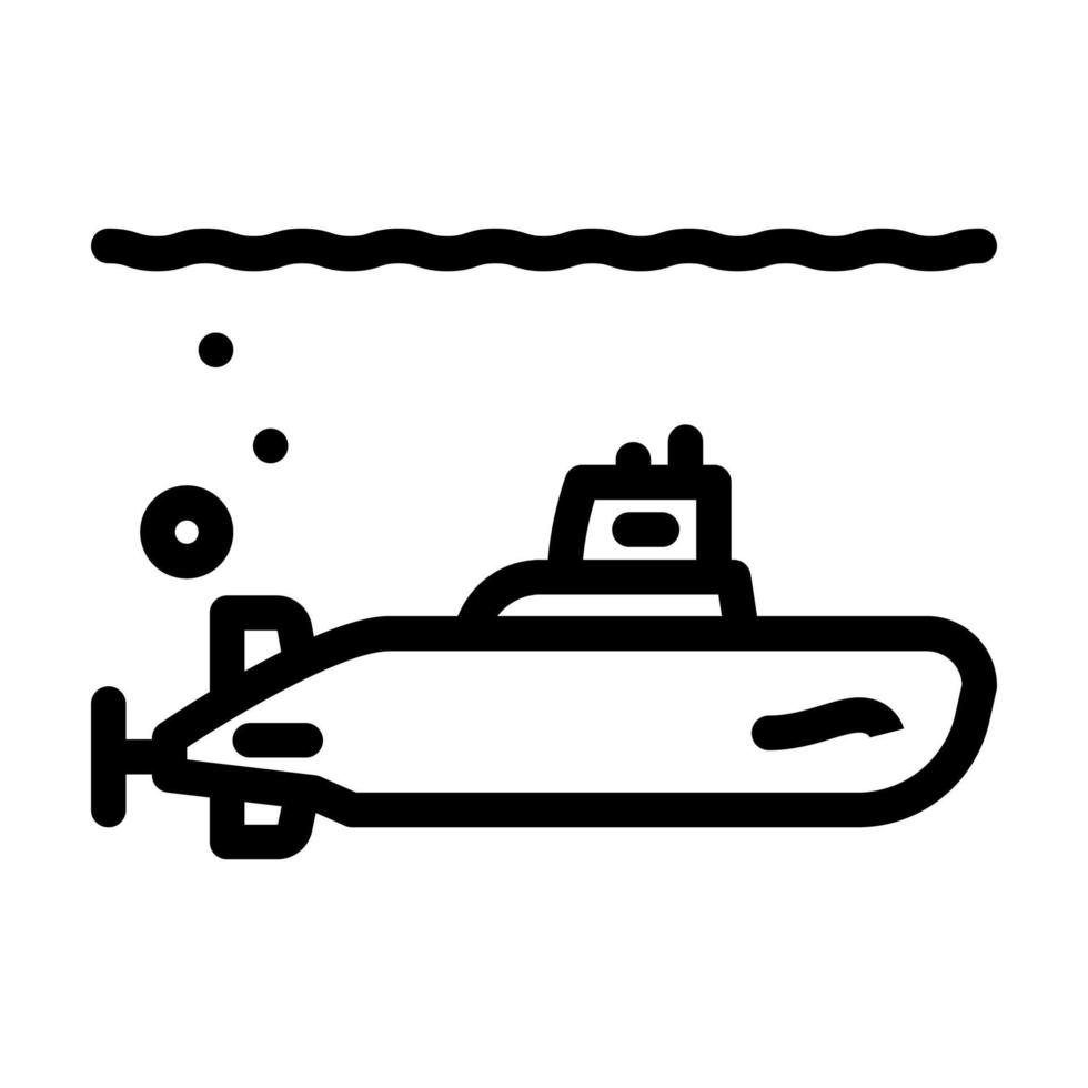 onderzeeër militaire lijn pictogram vectorillustratie vector
