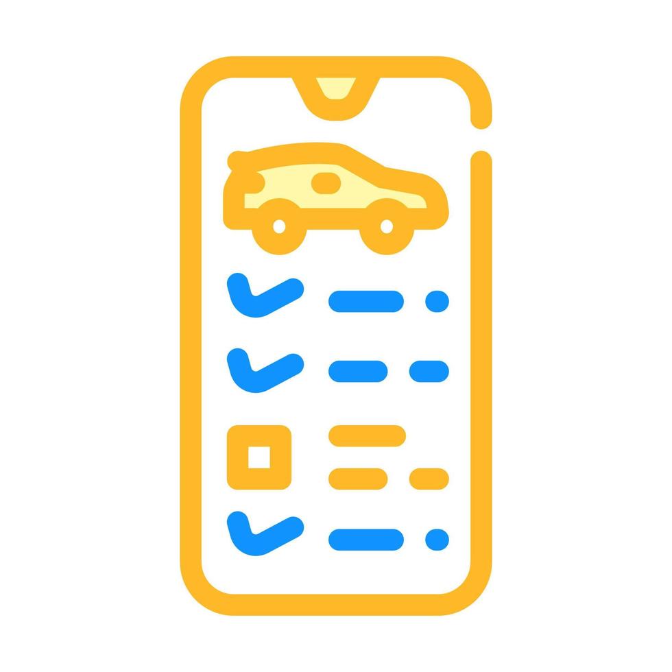 telefoon checklist reparatie service kleur pictogram vectorillustratie vector