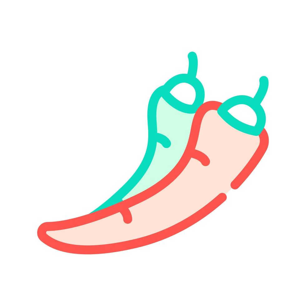 chili en jalapeno pepers kleur pictogram vectorillustratie vector