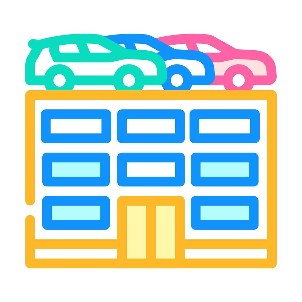 gebouw auto parkeren kleur pictogram vectorillustratie vector