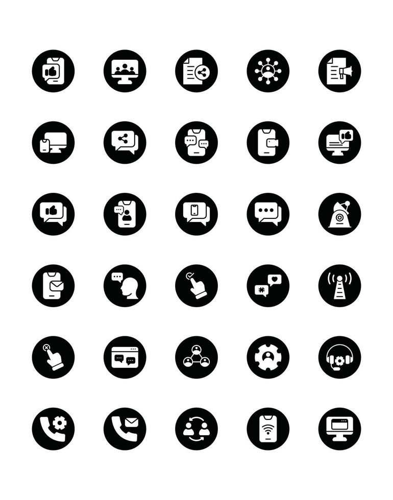 sociale media icon set 30 geïsoleerd op een witte achtergrond vector