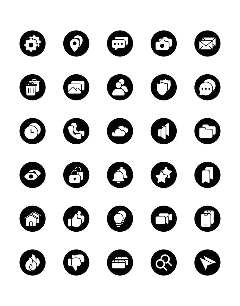 gebruikersinterface icon set 30 geïsoleerd op een witte achtergrond vector