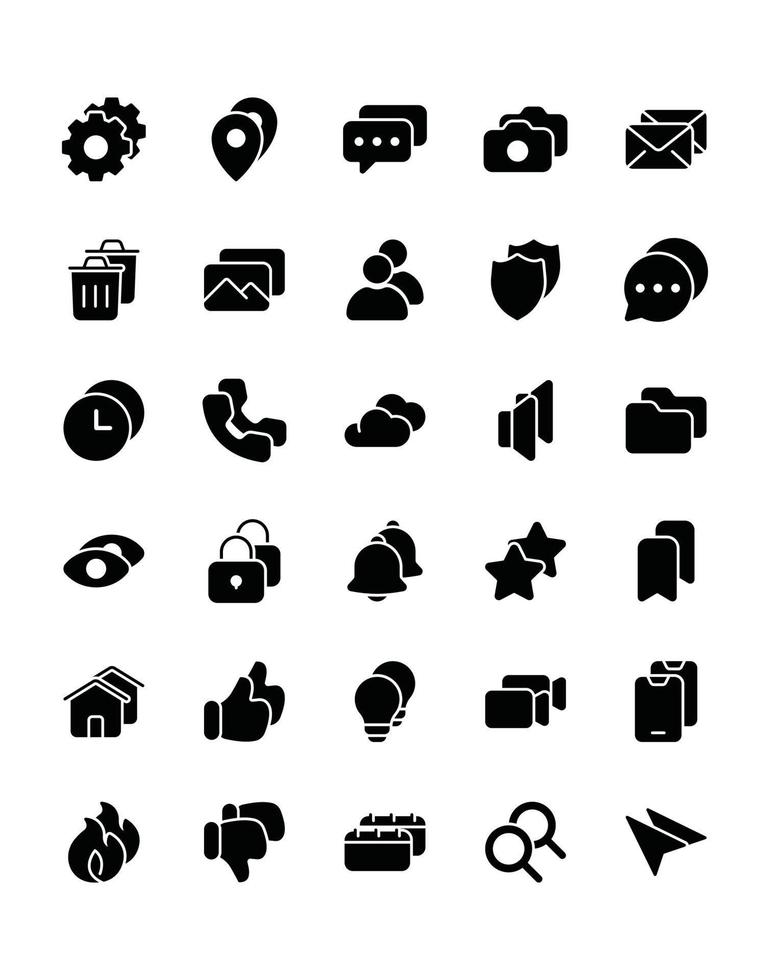 gebruikersinterface icon set 30 geïsoleerd op een witte achtergrond vector