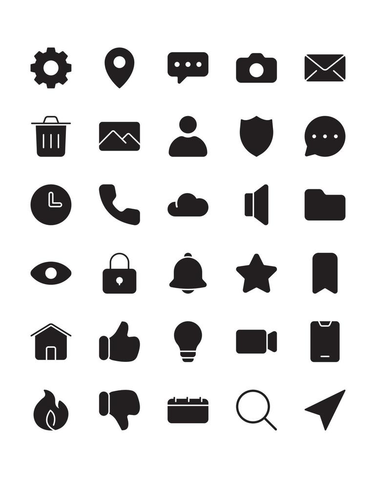 gebruikersinterface 2 icon set 30 geïsoleerd op een witte achtergrond vector