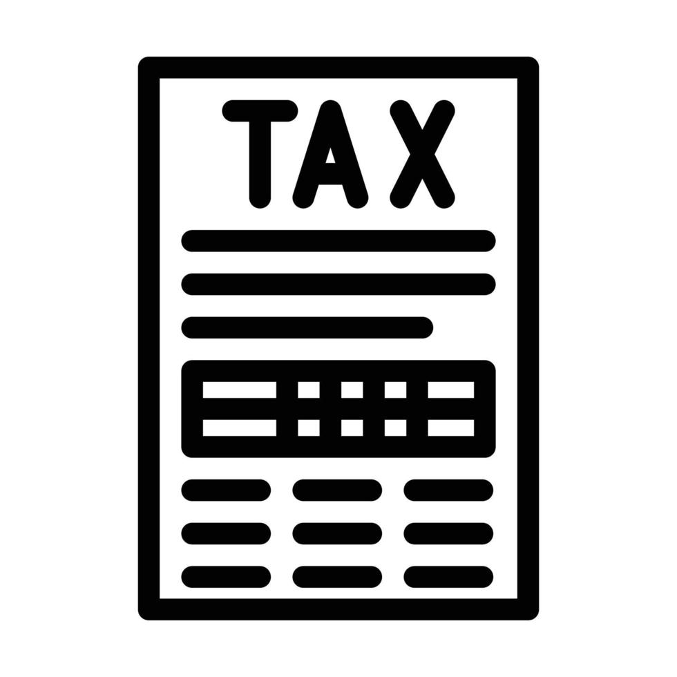 belasting financieel rapport lijn pictogram vectorillustratie vector