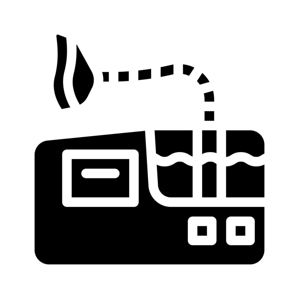 ultrasone inhalator glyph pictogram vectorillustratie plat vector