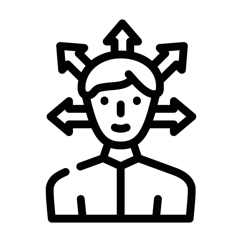 keuze van richting man lijn pictogram vectorillustratie vector