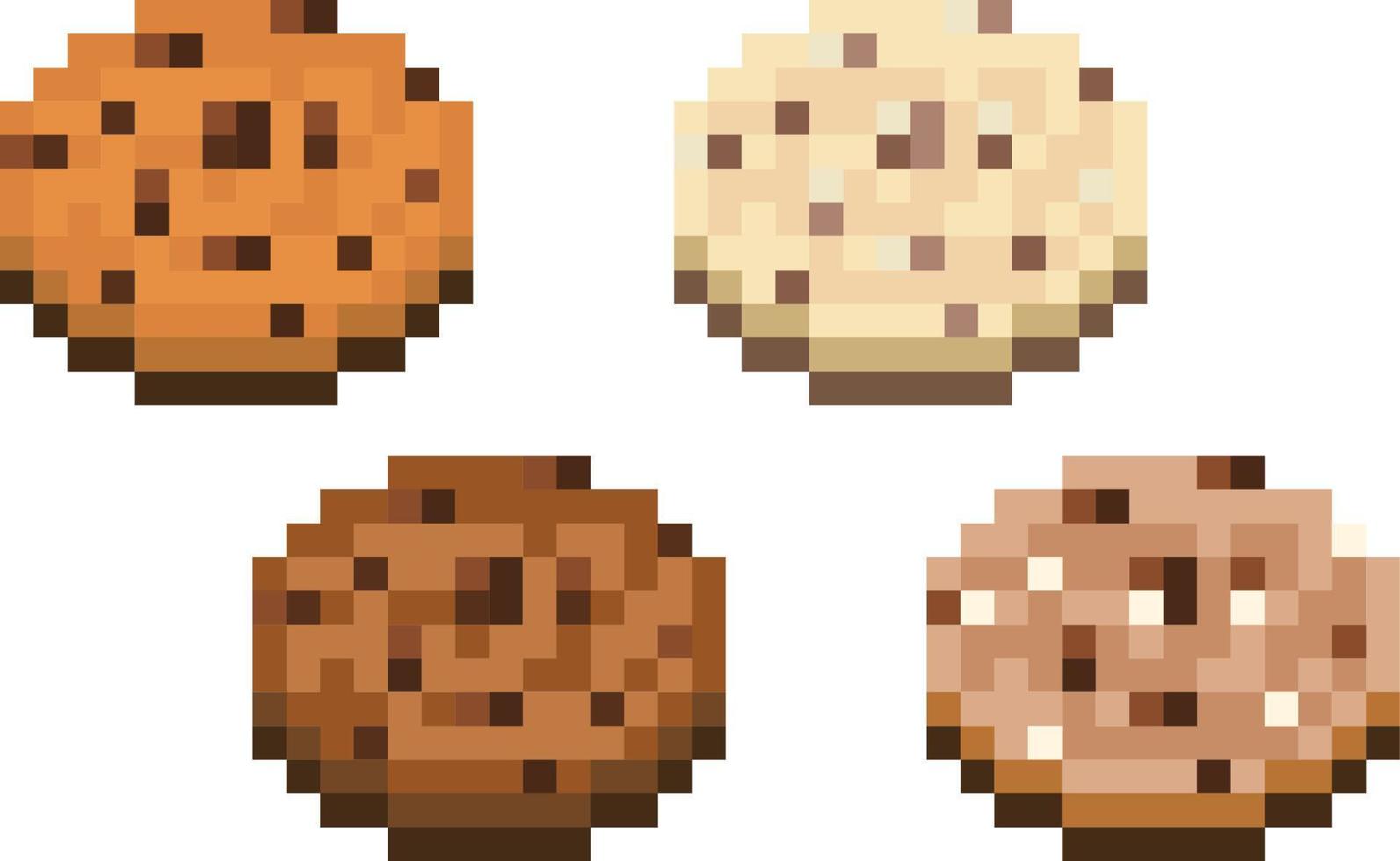 spelconcept, aanpasbare vector, pixelart, cookies vector