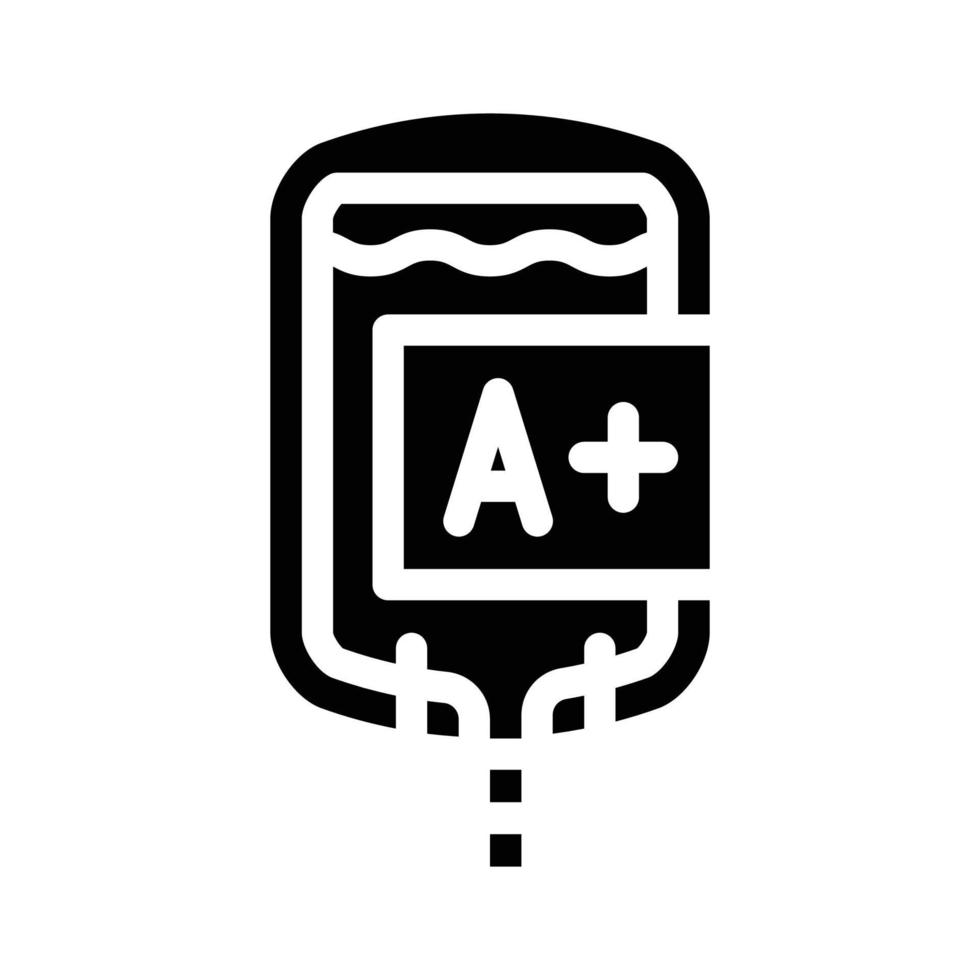 bloed voor transfusie glyph pictogram vectorillustratie vector