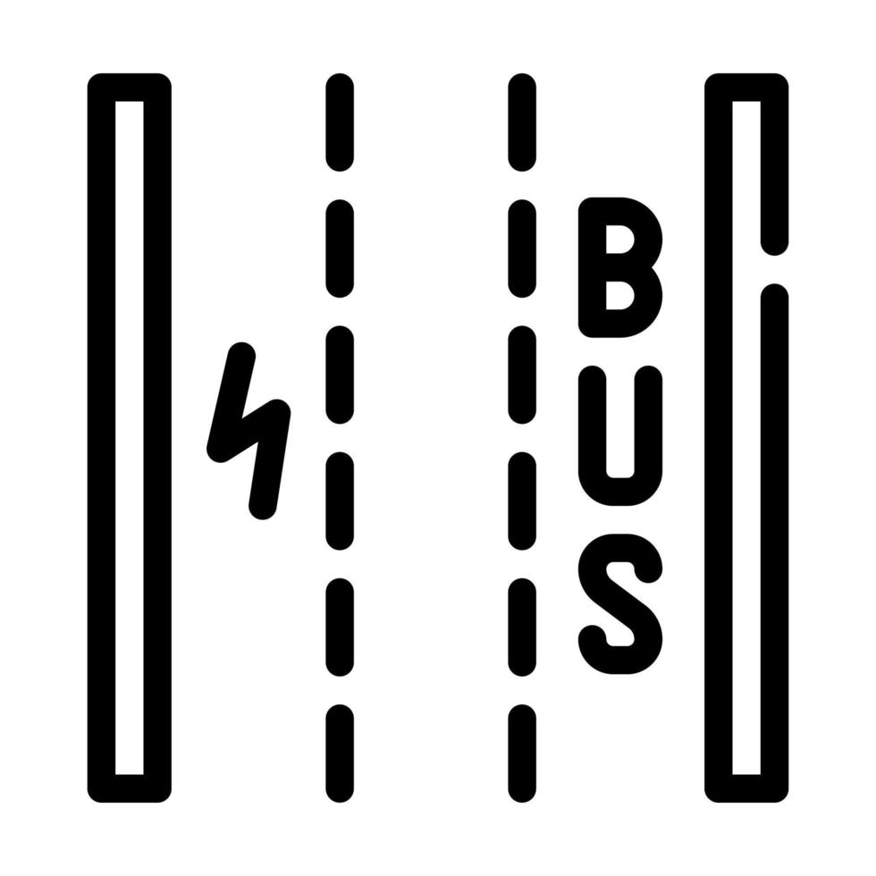 speciale rijstrook voor elektrische voertuigen lijn pictogram vectorillustratie vector