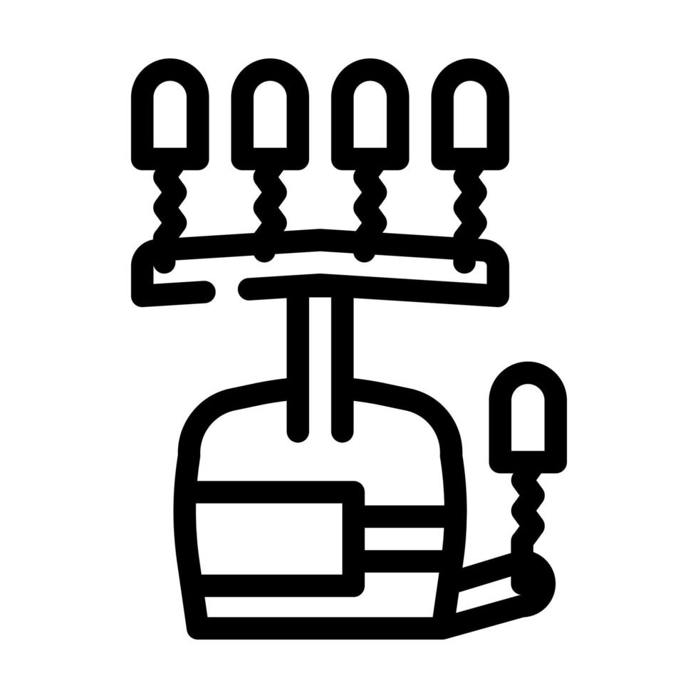 oefenapparatuur voor handrevalidatie en fysiotherapie lijn pictogram vectorillustratie vector