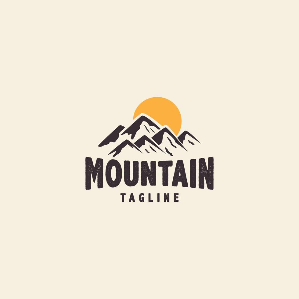 bergen avontuur landschap logo ontwerp vector pictogram illustratie grafisch creatief idee