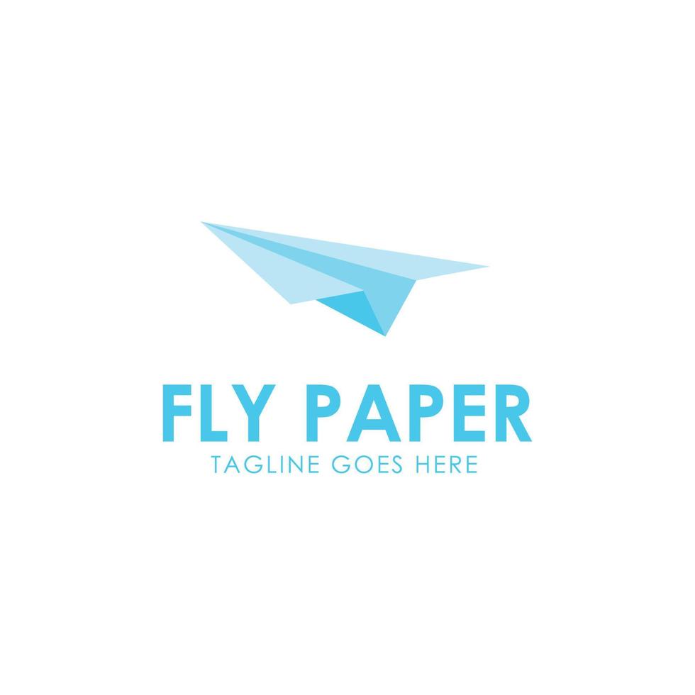 vlieg papieren logo ontwerpsjabloon met vliegtuigpictogram, eenvoudig en uniek. perfect voor zaken, mobiel, bedrijf, winkel, app. enz. vector