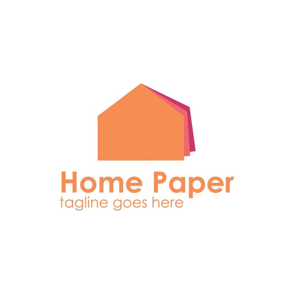 home paper logo-ontwerp met home-pictogram, eenvoudig en uniek. perfect voor zaken, winkel, mobiel, oriëntatiepunt, enz. vector
