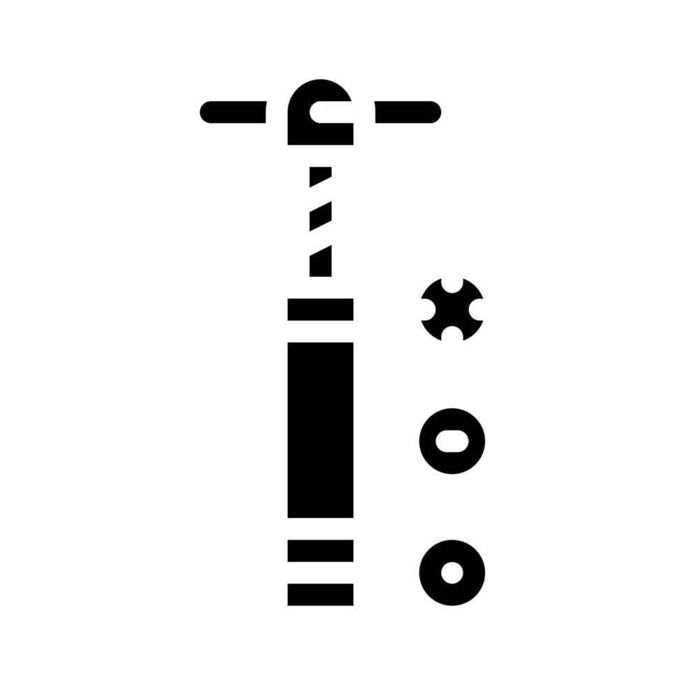 schroef extruder glyph pictogram vectorillustratie zwart vector