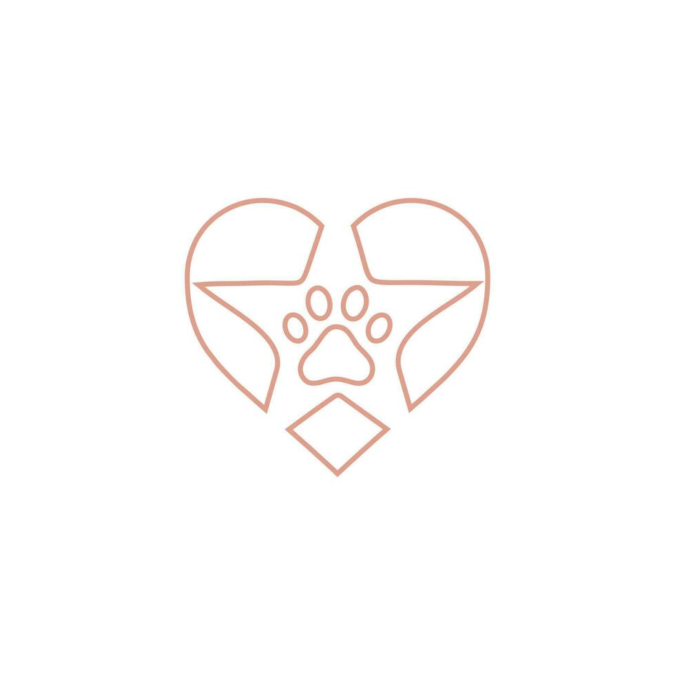 poot liefde logo ontwerp vector