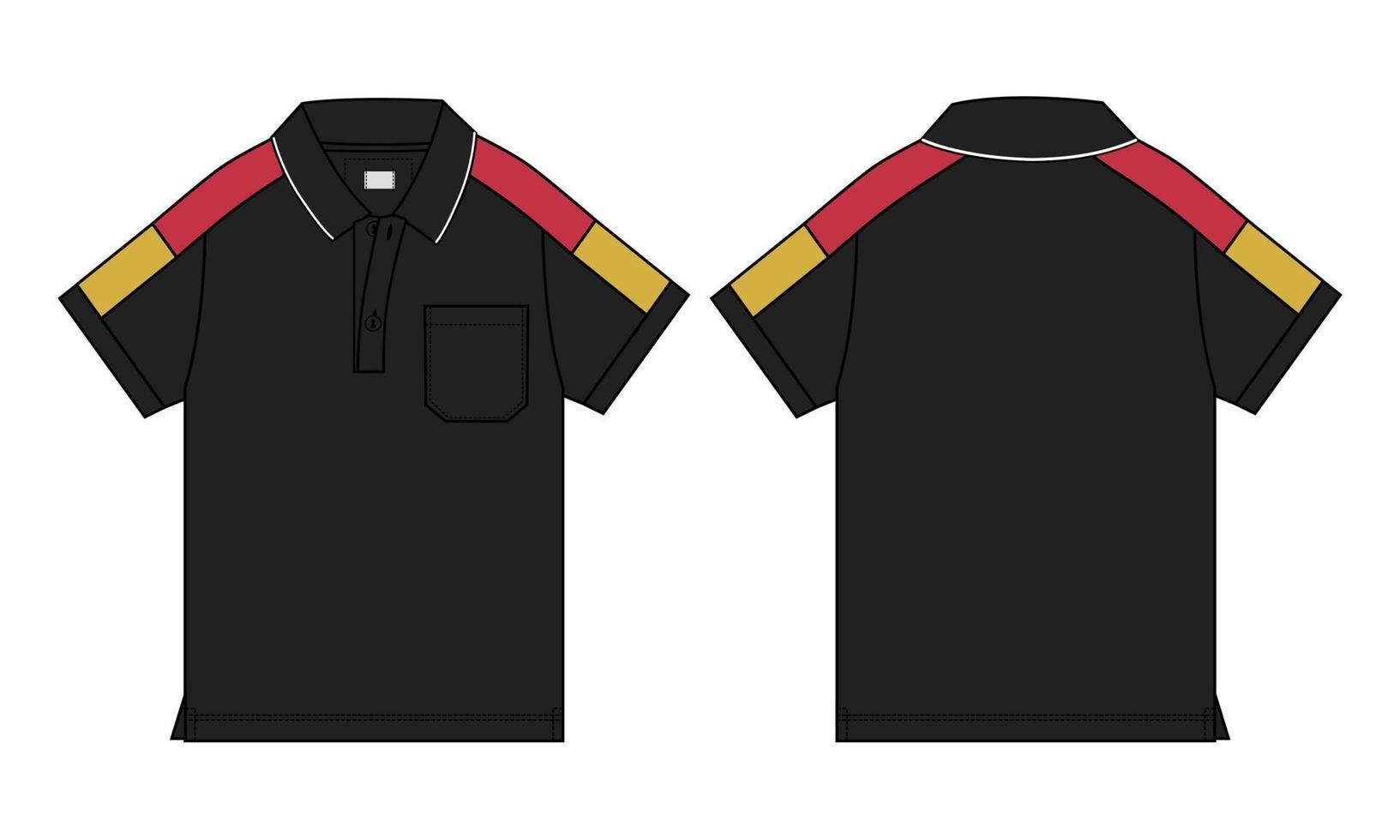 poloshirt met korte mouwen vector illustratie zwarte kleur sjabloon voor baby jongens