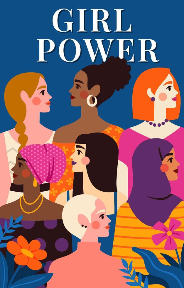 girl power bewustzijn poster vector