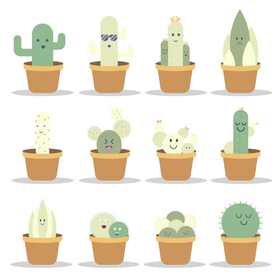 cactus karakter collectie vector