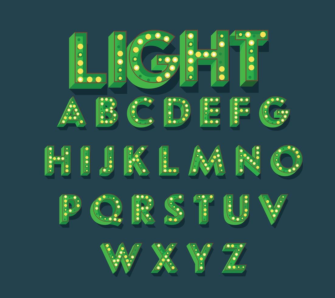 gloeilamp alfabet vector