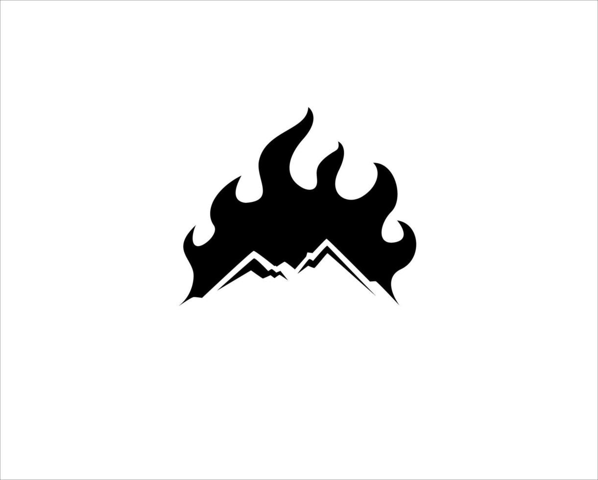 berg vuur logo vector