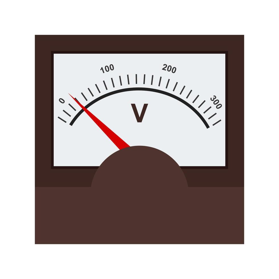 voltmeter plat veelkleurig pictogram vector