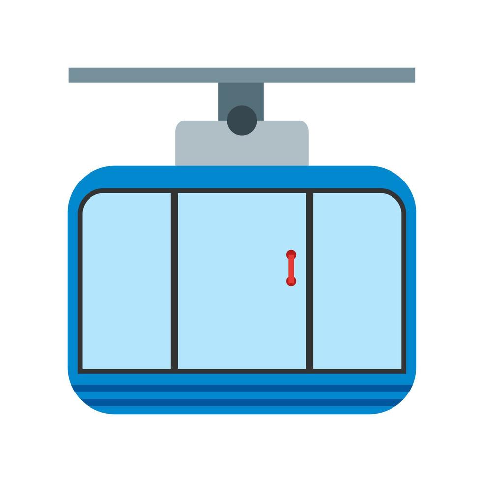 kabelbaan plat veelkleurig pictogram vector