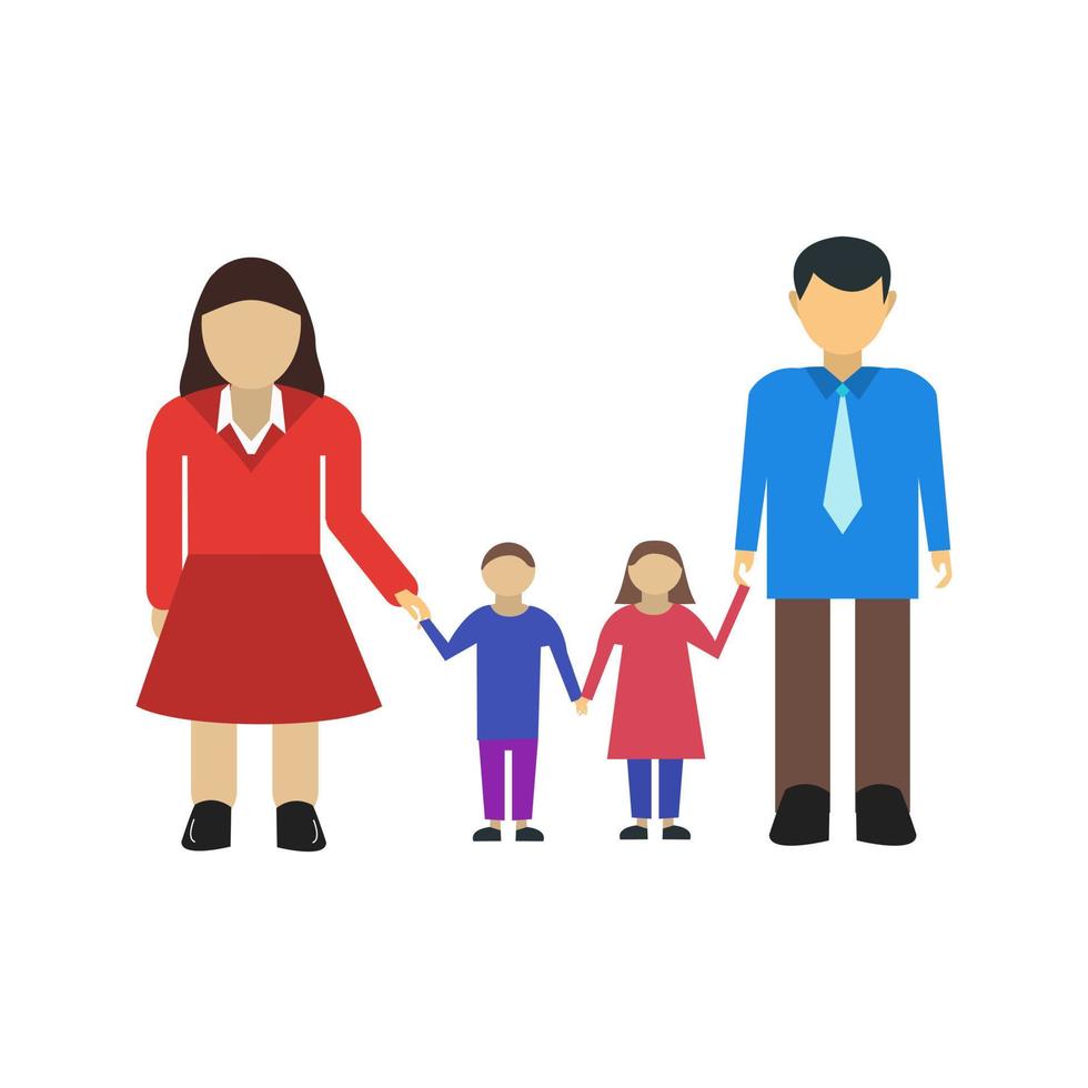 familie plat veelkleurig pictogram vector