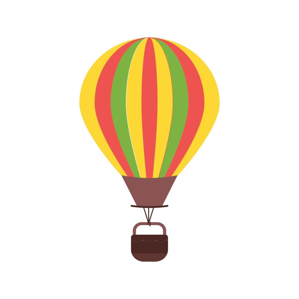 hete luchtballon plat veelkleurig pictogram vector