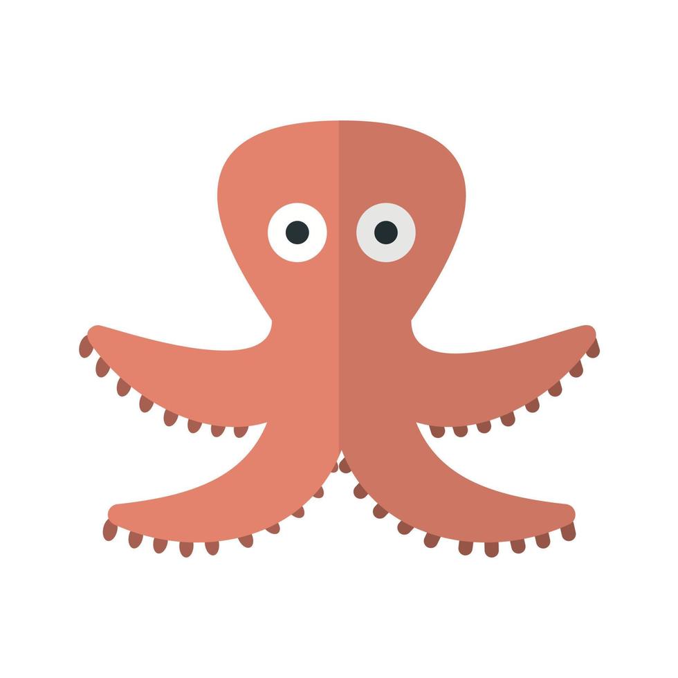 octopus plat veelkleurig pictogram vector