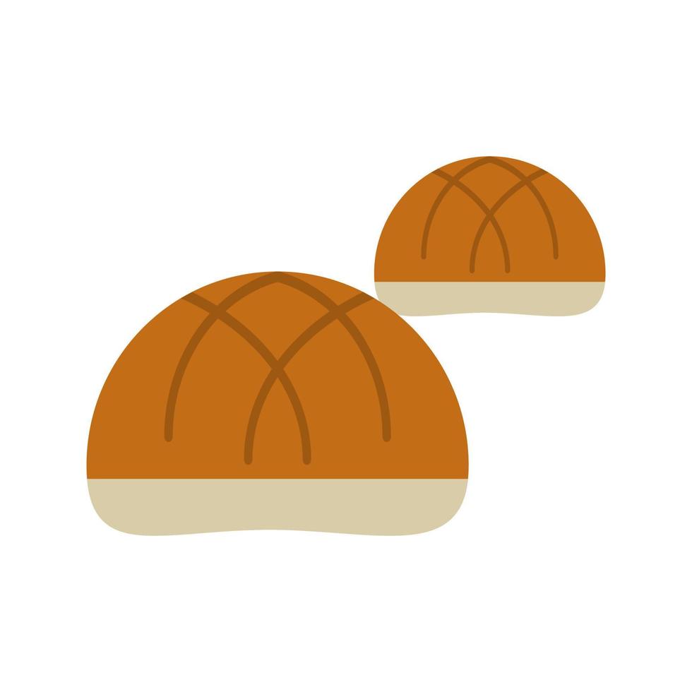 kleine gebakken broodjes plat veelkleurig pictogram vector
