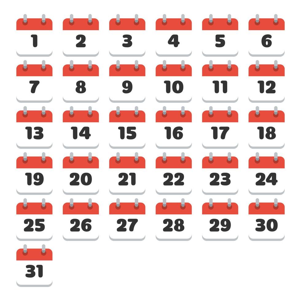 een maand kalender basis rode kalender vector