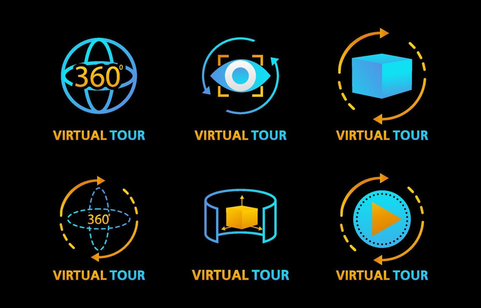 virtuele tour logo vector