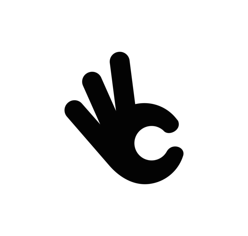 ok hand pictogram vector logo ontwerpsjabloon