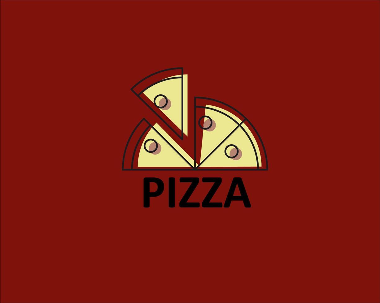vintage retro pizza logo en pizza vector afbeelding