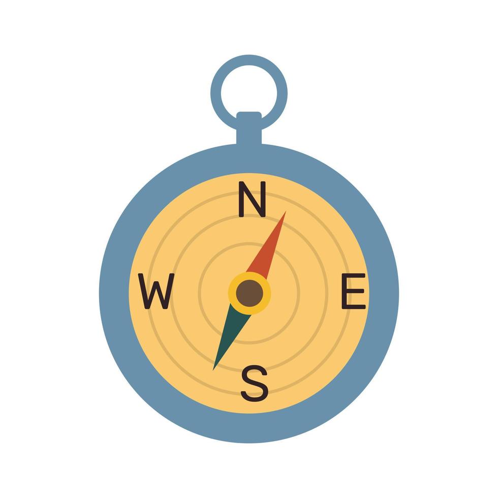 kompas voor navigatie en oriëntatie. uitrusting voor reizen, toerisme, exploratie. vector
