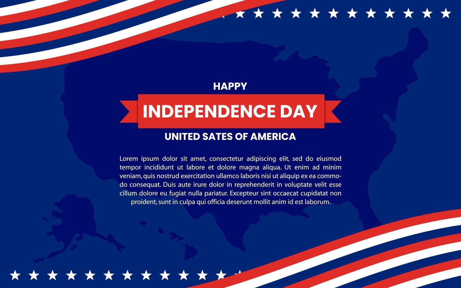 Amerikaanse gelukkige onafhankelijkheidsdag. geschikt voor wenskaart, spandoek en poster. vector