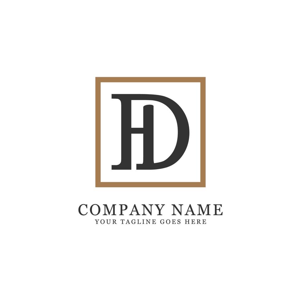 eenvoudige eerste dh letter logo vector met vierkant, groepsnaam d en h logo ontwerp inspiratie