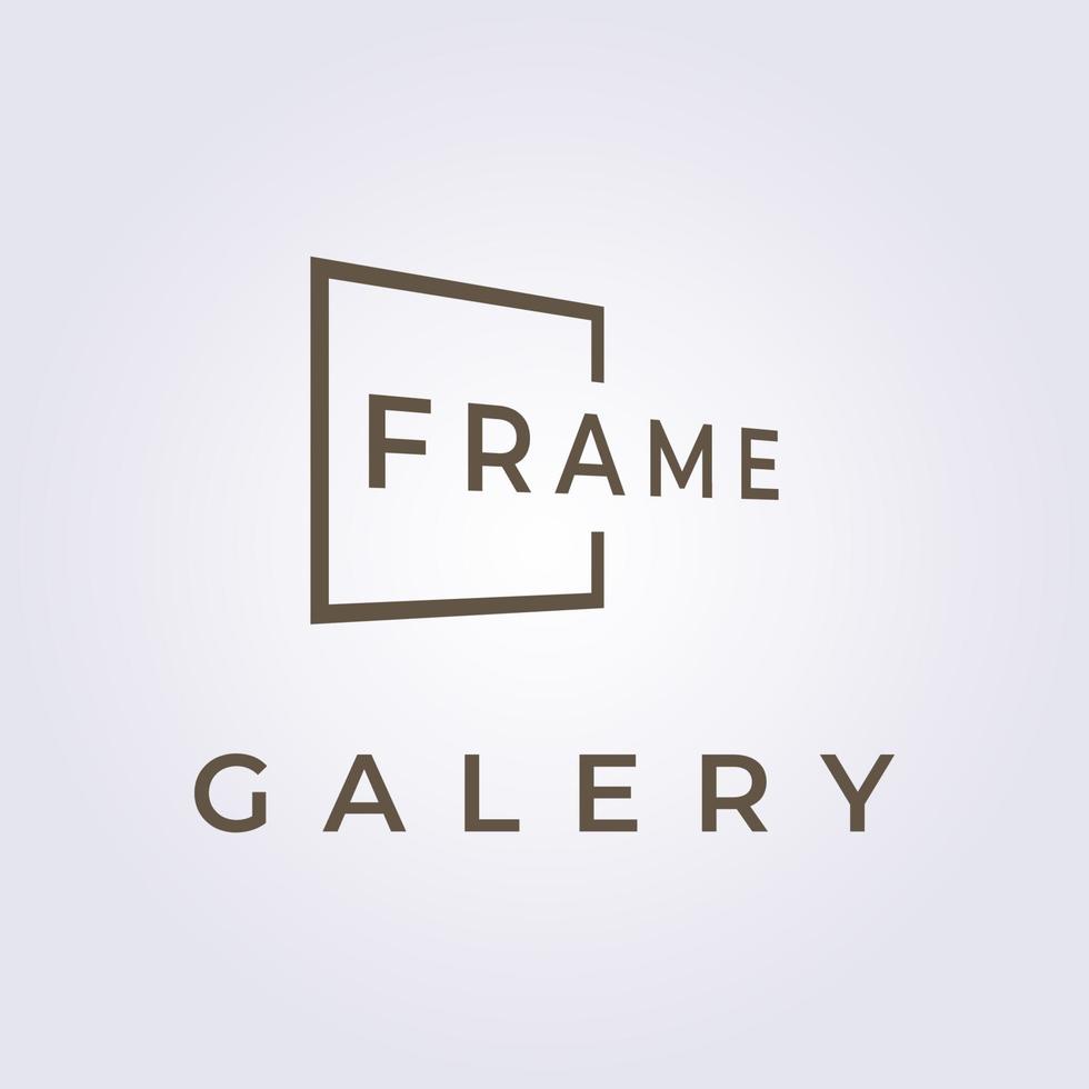 minimale lijn frame galerij logo pictogram symbool vector illustratie ontwerp
