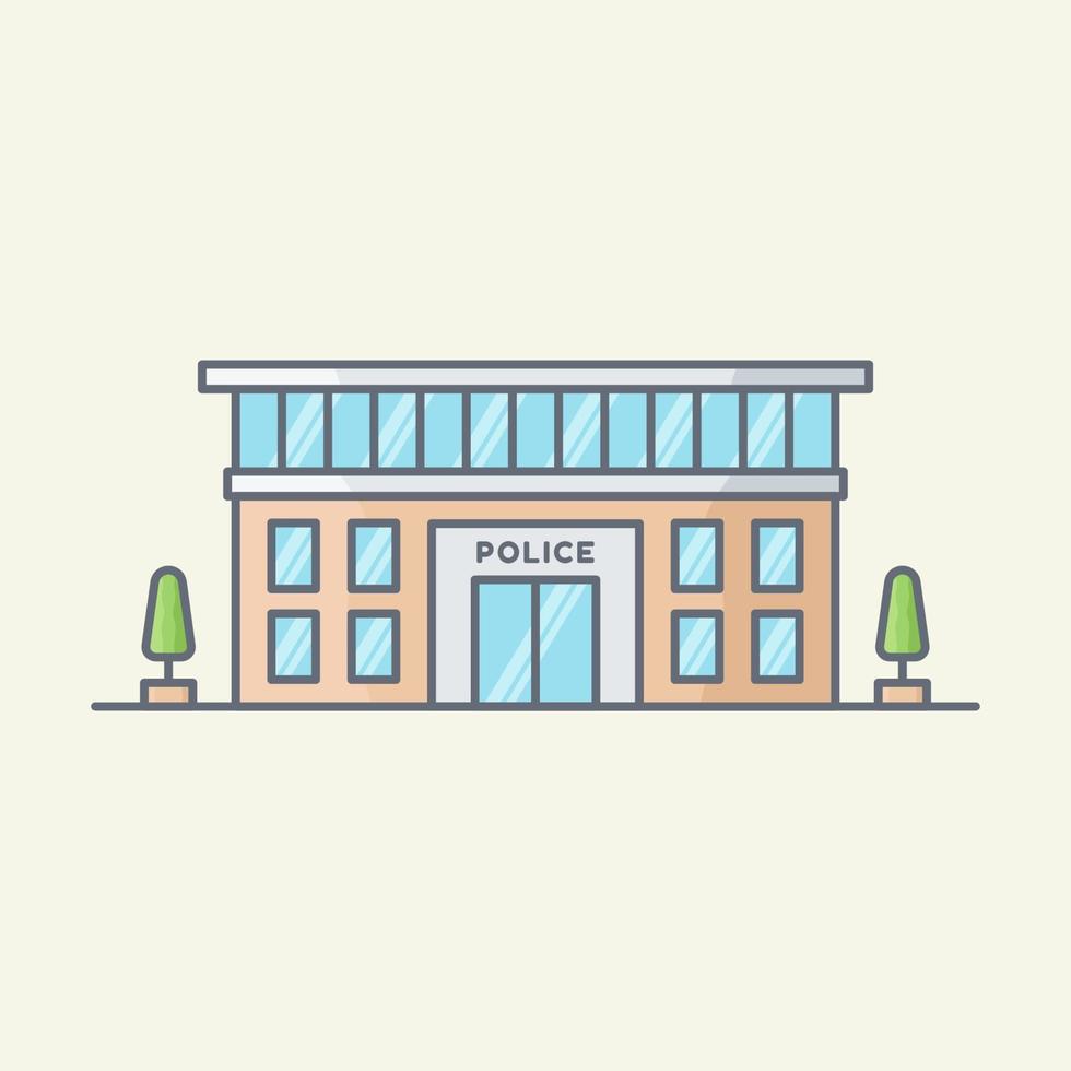 politiebureau gebouw vectorillustratie vector