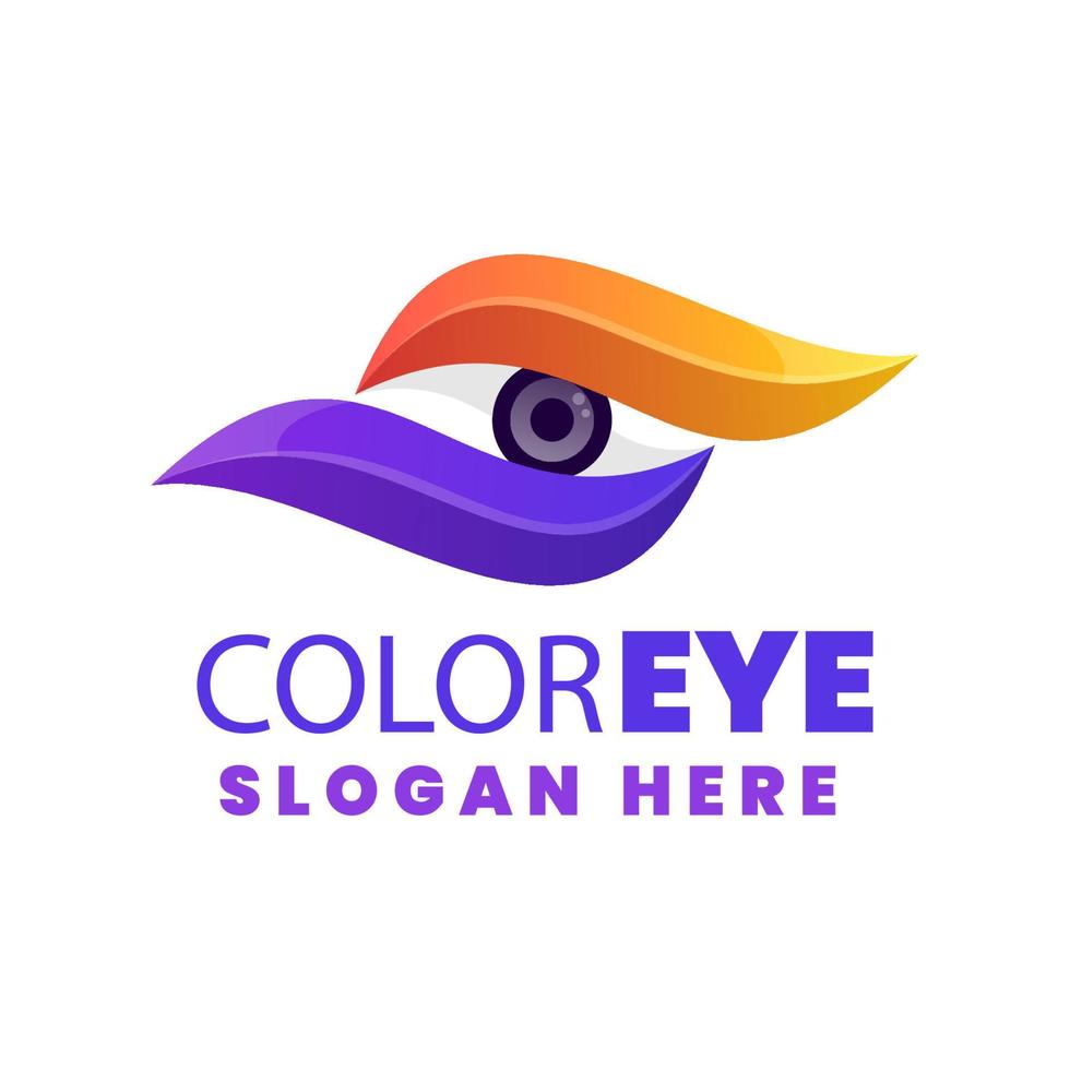 kleur oog logo, kleurverloop kleurrijke stijl vector