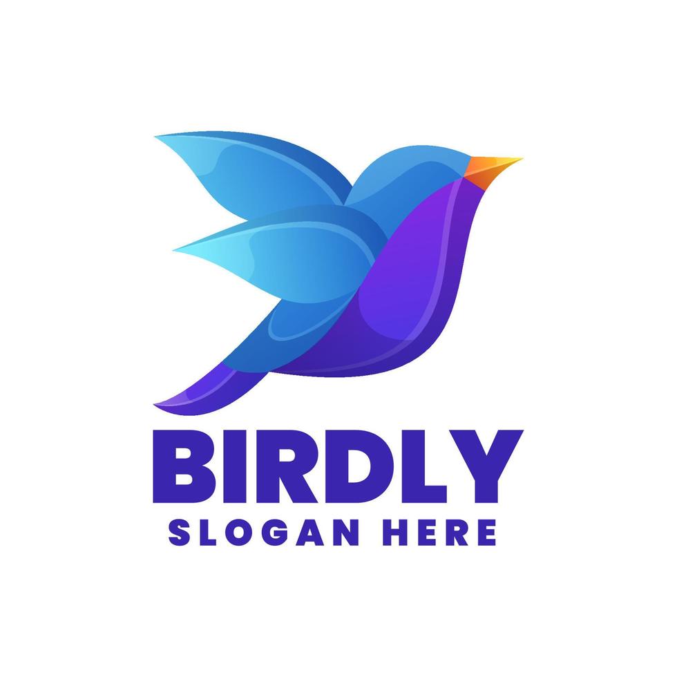 birdly-logo, kleurrijke kleurverloopstijl vector