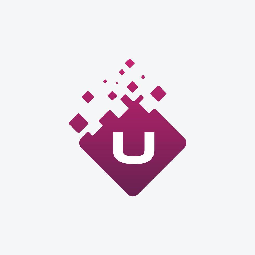 letter u-logo. u vector brief ontwerp met vierkant.